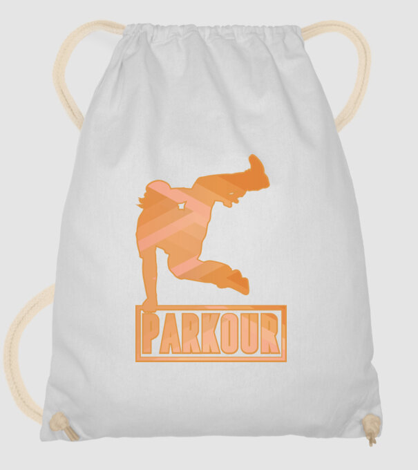 Tricou Parkour cu inscripție model alb pe tricou
