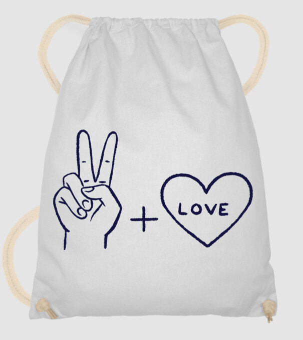 Peace + Love model alb pe tricou