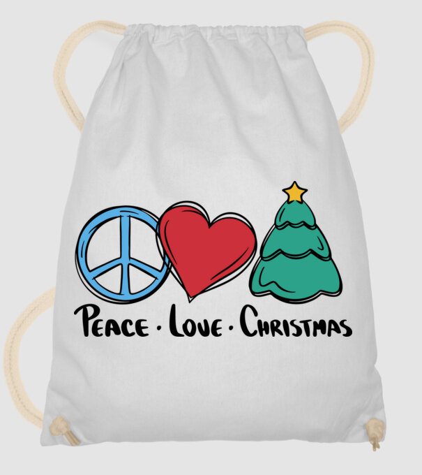 Peace Love Crăciun model alb pe tricou