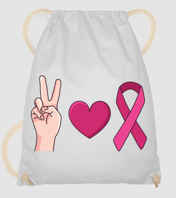 Peace Love lupta împotriva cancerului de sân model alb pe tricou