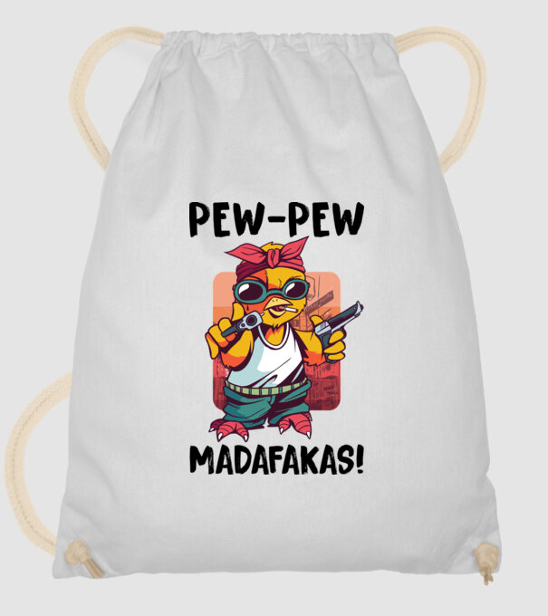 Pew Pew Pew Madafakas Pui alb model alb pe tricou