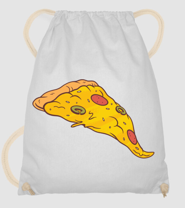 Felie de pizza Cuplu model alb pe tricou