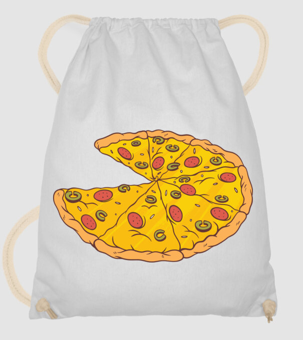 Felii de pizza Cuplu model alb pe tricou