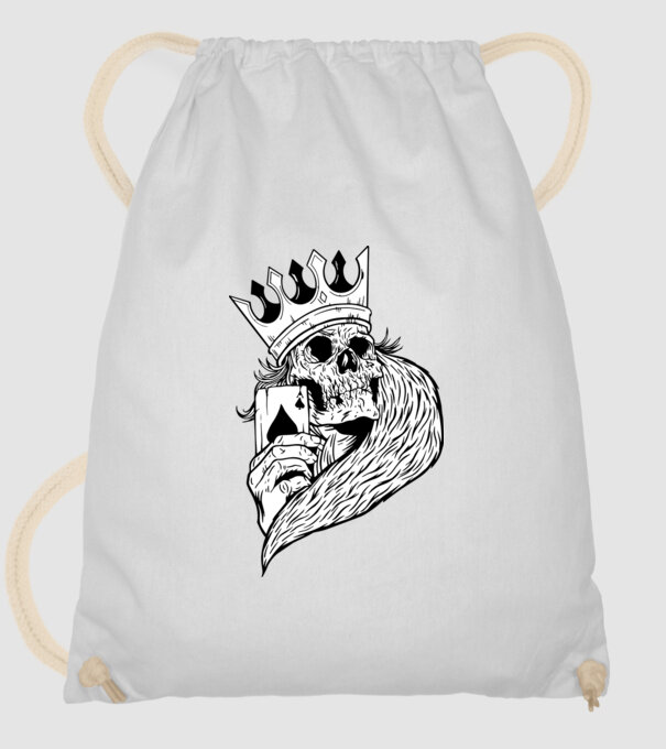 Craniu Poker model alb pe tricou