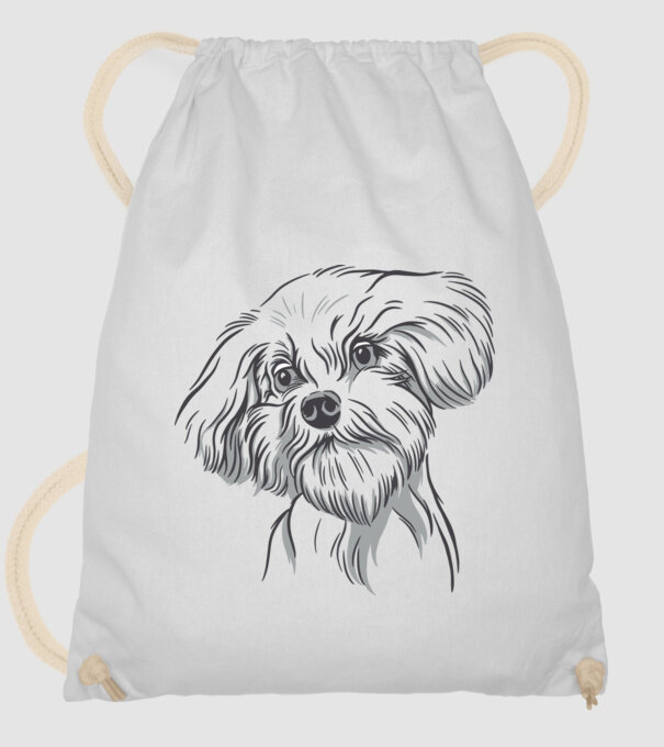 Câine Pudel model alb pe tricou