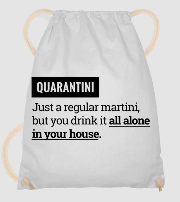 Quarantini - Martini model alb pe tricou