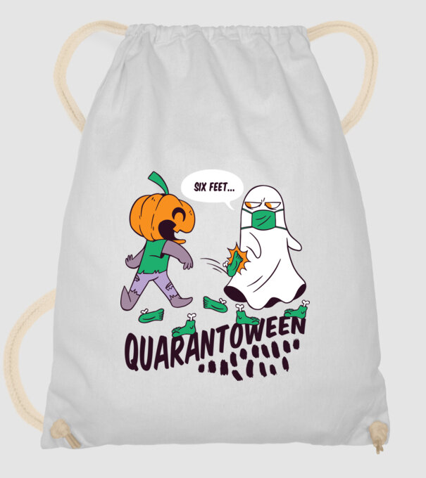 Quarantoween model alb pe tricou