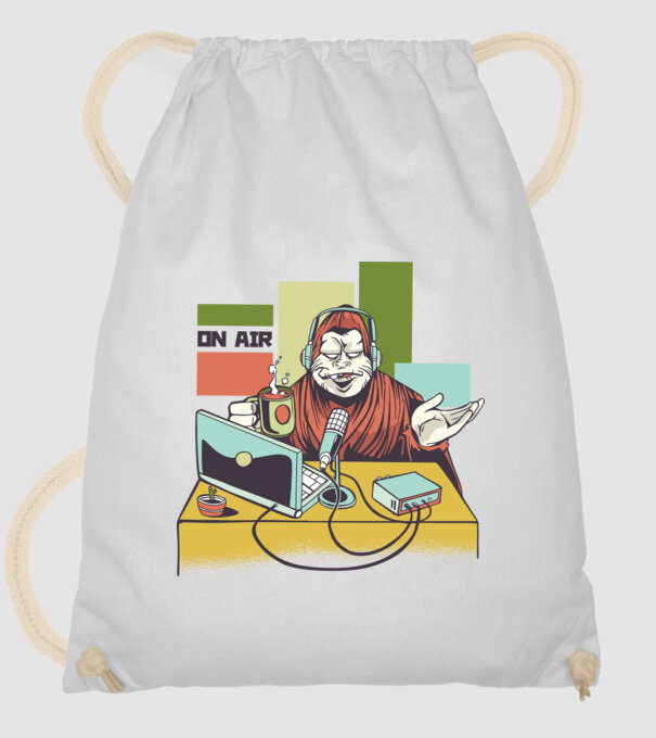 Yeti cu Radio model alb pe tricou