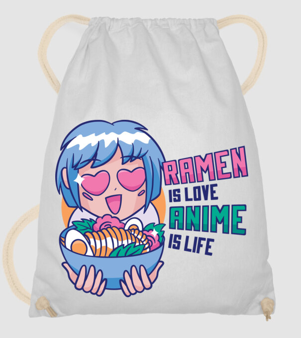 Ramen is Love Anime is Life model alb pe tricou
