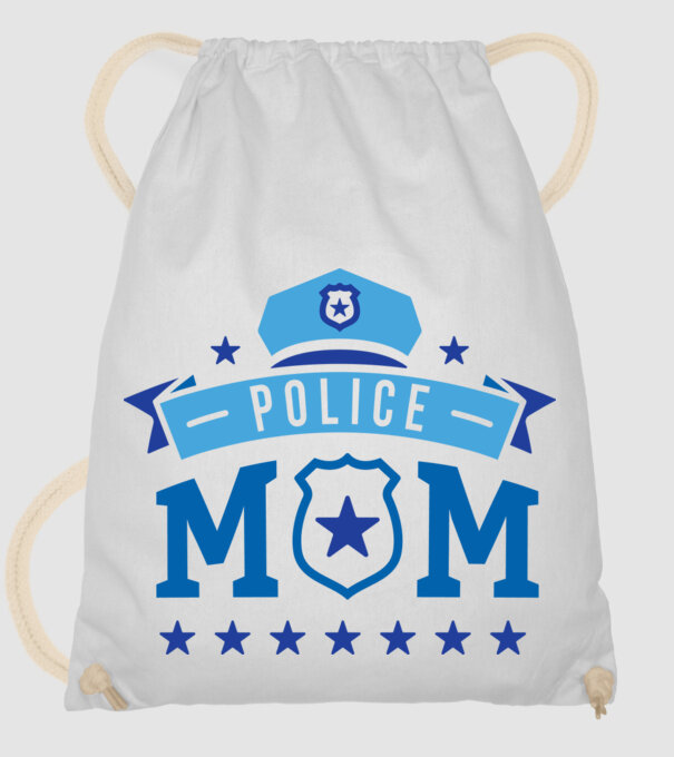 Mamă Polițist model alb pe tricou