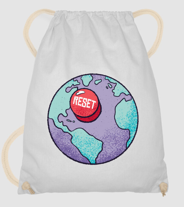 Reset Pământ model alb pe tricou