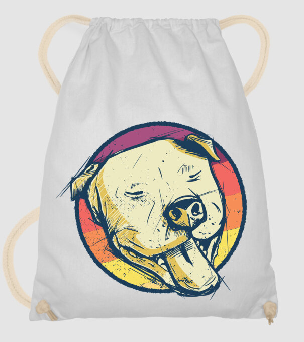 Cap Pitbull retro model alb pe tricou