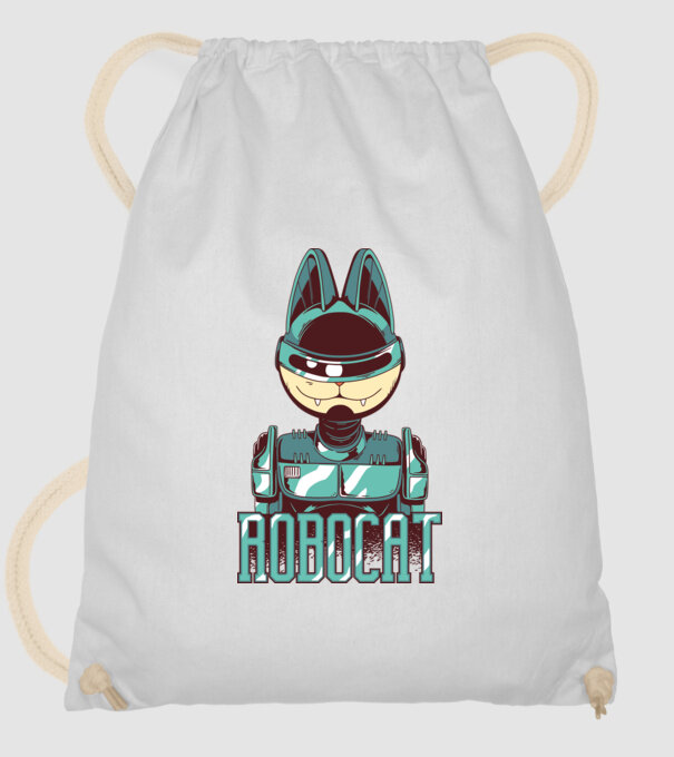 Robocat - Pisică Robot model alb pe tricou