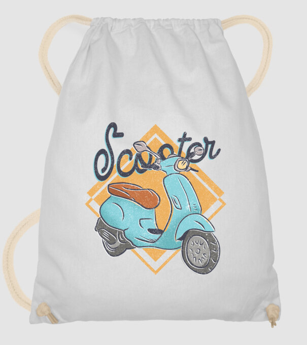 Scooter model alb pe tricou