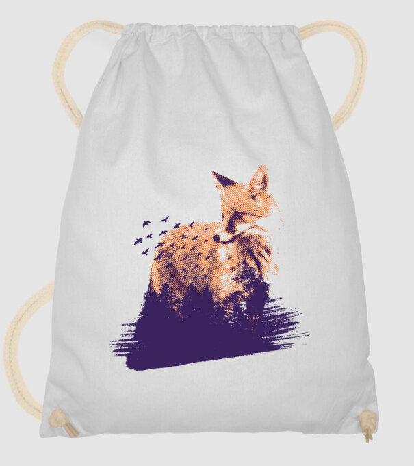 Vulpe Pădure model alb pe tricou