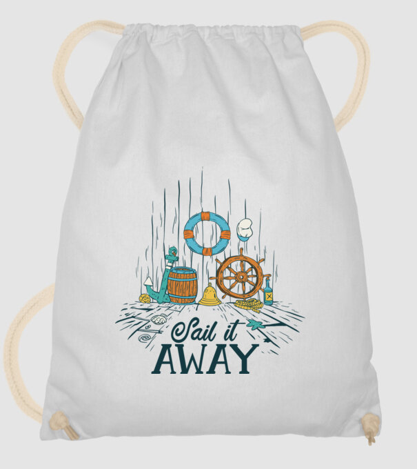 Sail it away model alb pe tricou