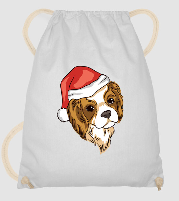Santa Cocker Spaniel model alb pe tricou
