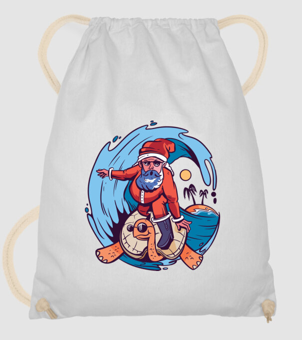 Santa Surf model alb pe tricou
