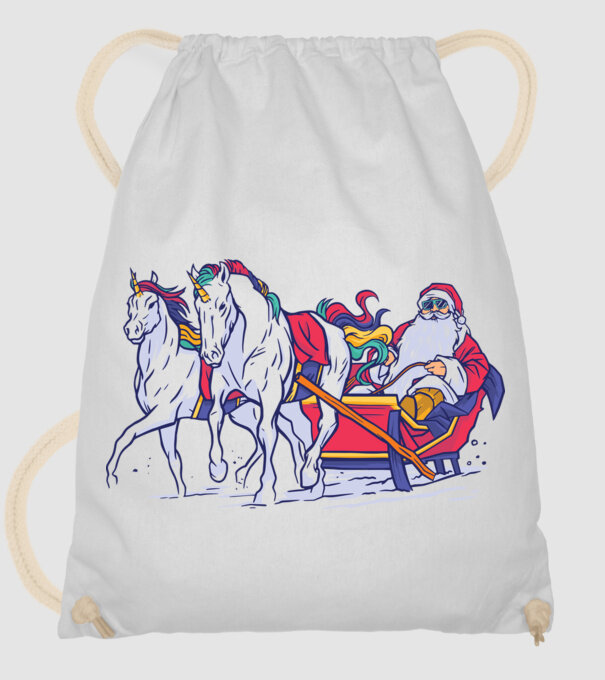Santa Unicorn Moș Crăciun model alb pe tricou