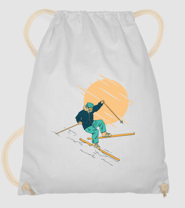 Căzătură schior model alb pe tricou