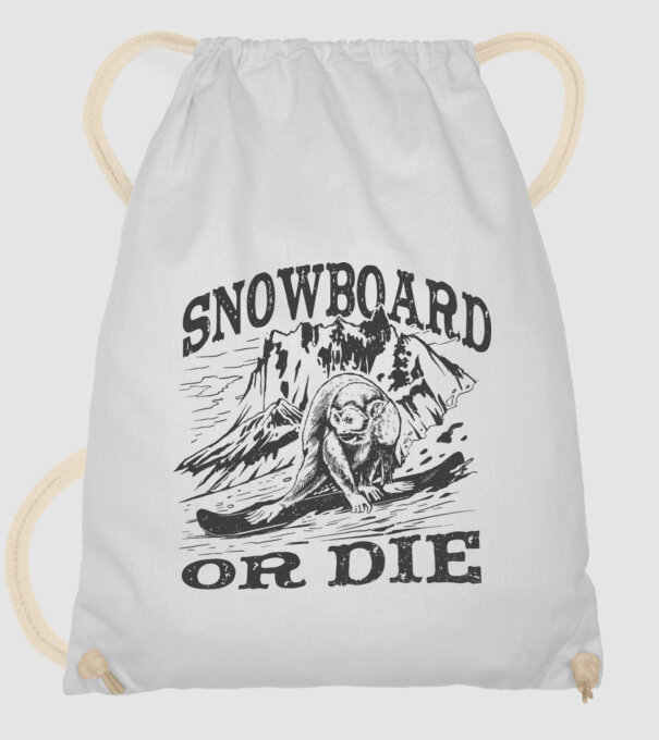 Maimuță Snowboarder model alb pe tricou
