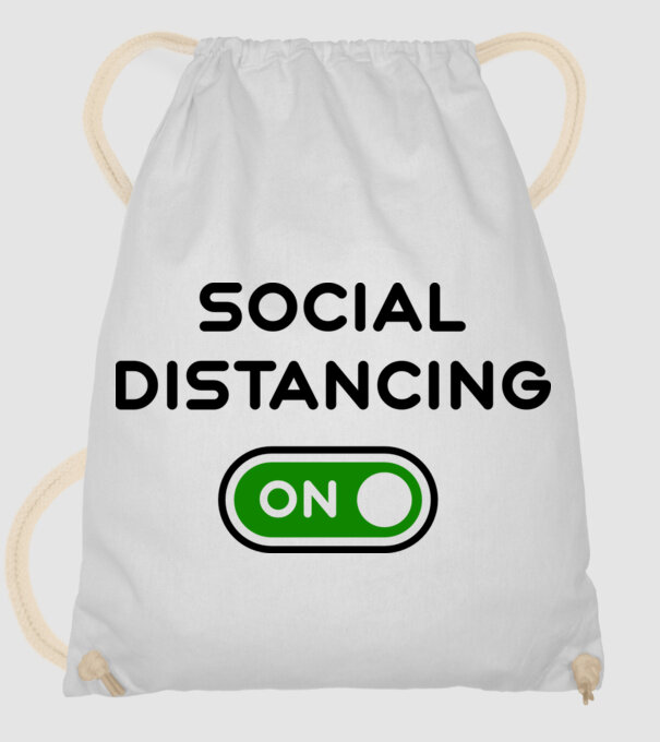 Social distancing on model alb pe tricou