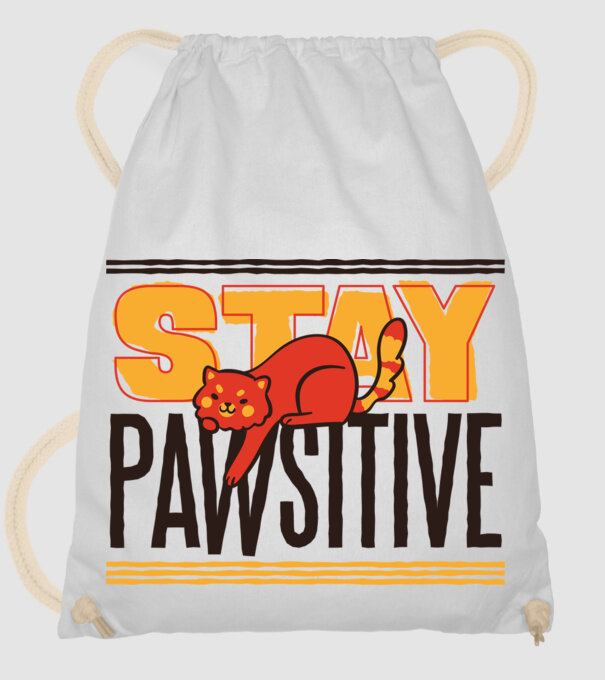 Stay Pawsitive model alb pe tricou