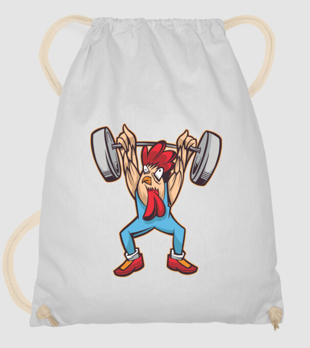 Pui Halterofil model alb pe tricou