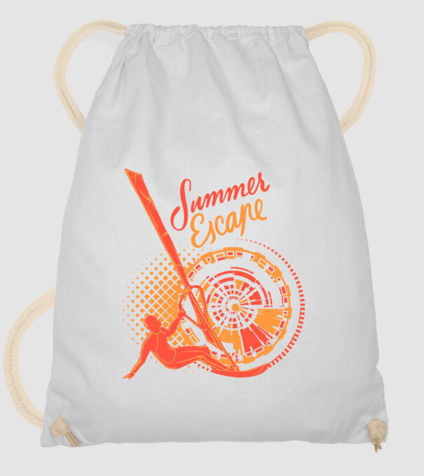 Summer Escape Surf model alb pe tricou