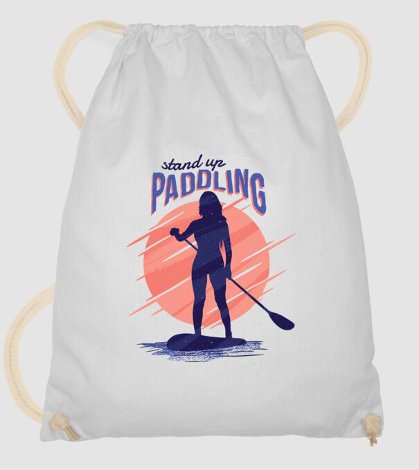 Tricou SUP Stand Up Paddle model alb pe tricou