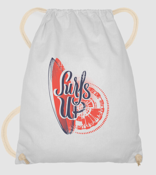 Surfs up model alb pe tricou