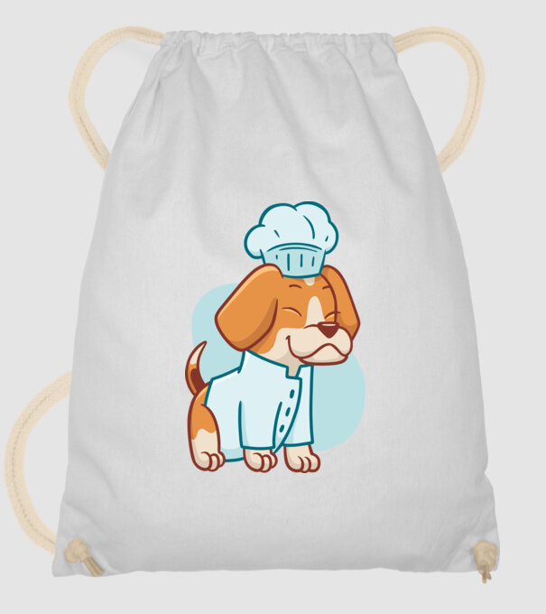 Beagle bucătar model alb pe tricou