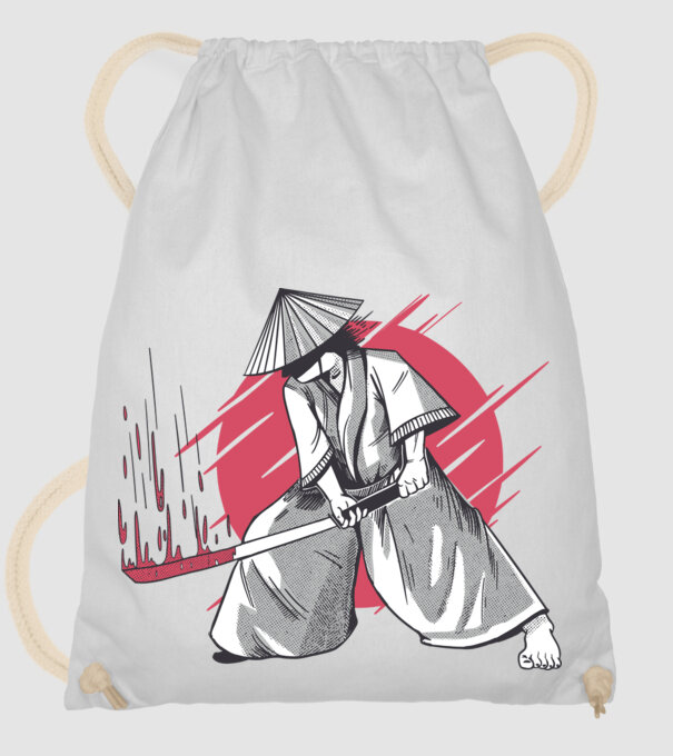 Sabie de samurai model alb pe tricou