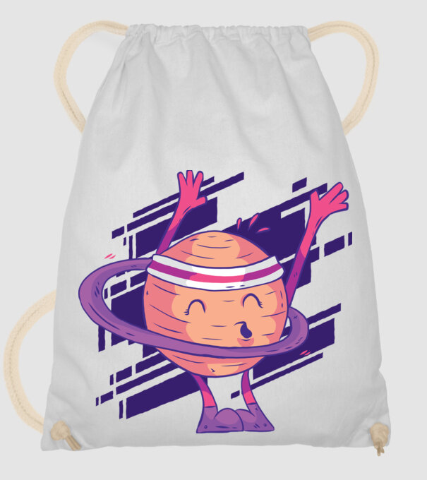 Cerc Hula-Hoop Saturn model alb pe tricou