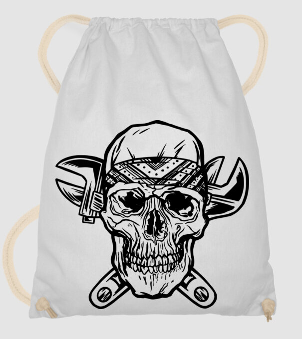 Craniu Instalator model alb pe tricou