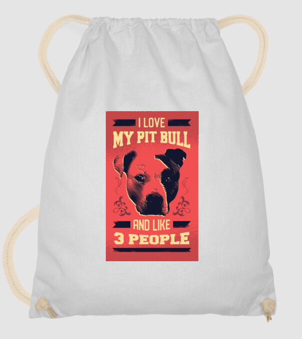 Îmi iubesc Pitbull-ul meu și încă 3 persoane model alb pe tricou