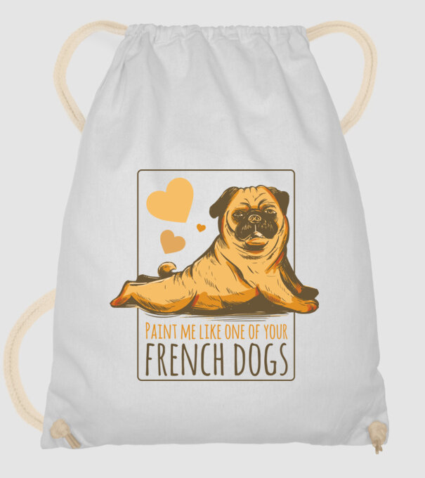 Mops sexy model alb pe tricou