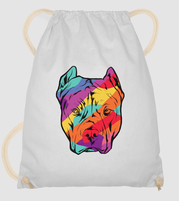 Cap colorat Pitbull model alb pe tricou