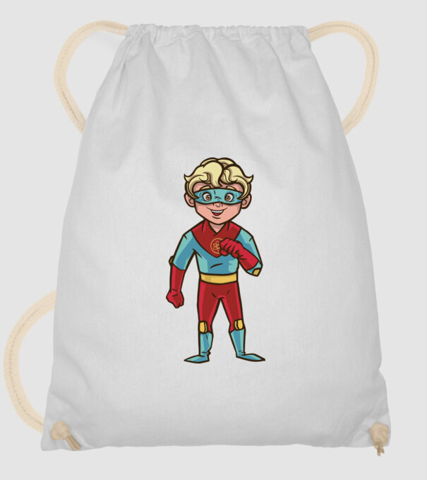Băiat supererou model alb pe tricou