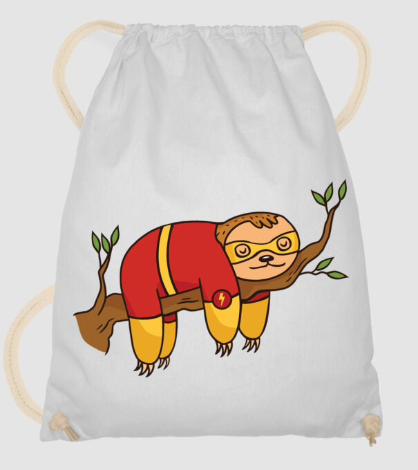 Leneș supererou model alb pe tricou