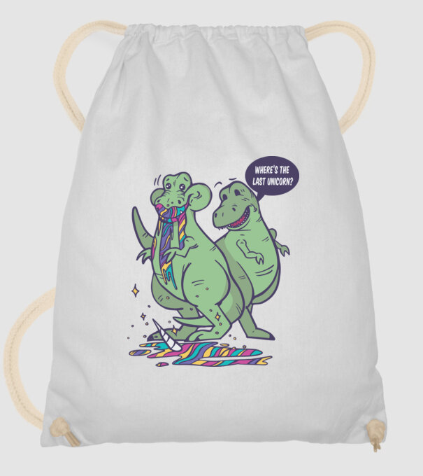 T-rex a mâncat unicornul model alb pe tricou
