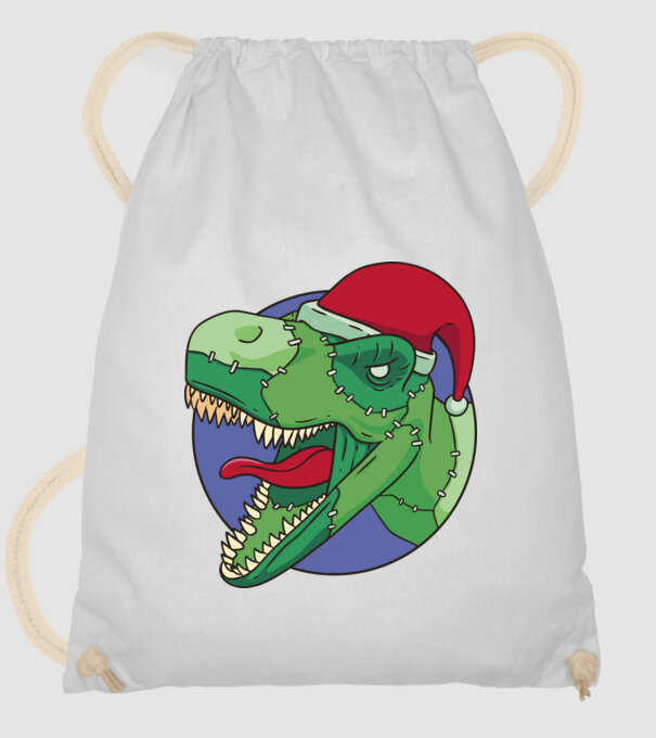 T-rex Santa model alb pe tricou