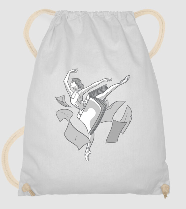 Balerină dansatoare model alb pe tricou