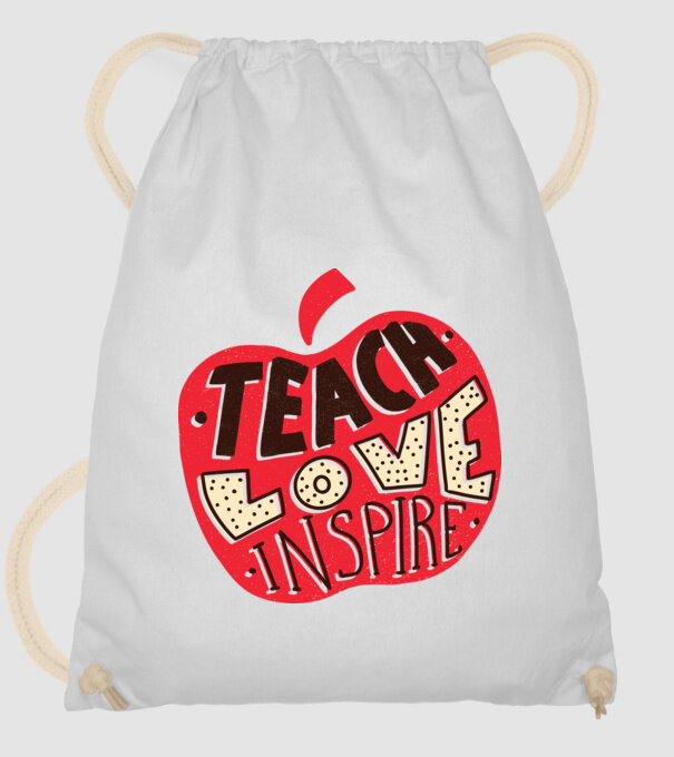 Teach Love Inspire pentru profesori model alb pe tricou