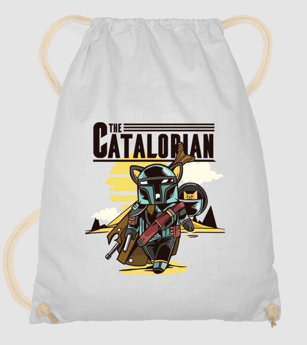 The Catalorian model alb pe tricou