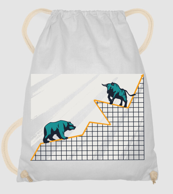 Bursa de Valori Taur vs Urs model alb pe tricou