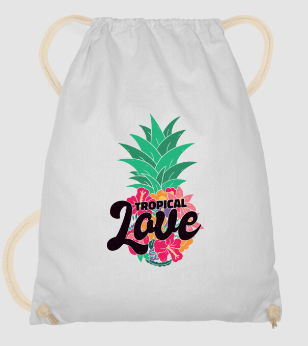 Ananas Tropical Love model alb pe tricou