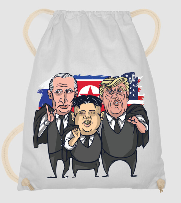 Trump, Putin, Kim - trei prieteni buni model alb pe tricou