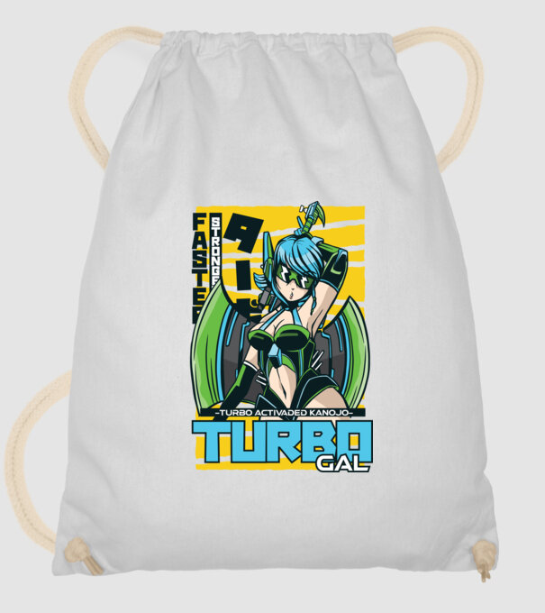 Turbo Gal Anime model alb pe tricou