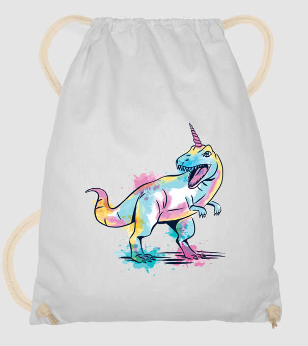 Unicornsaurus - Dinozaur Unicorn model alb pe tricou